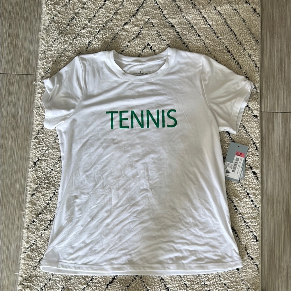ANTONIO MELANI White and Green Short Sleeve Tee